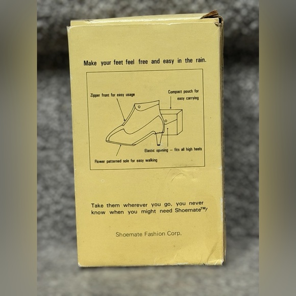 Vintage 60s Shoemate Clear Rain Shoe Covers Mid Century Mod High Heels Women 7/8 - Picture 3 of 11